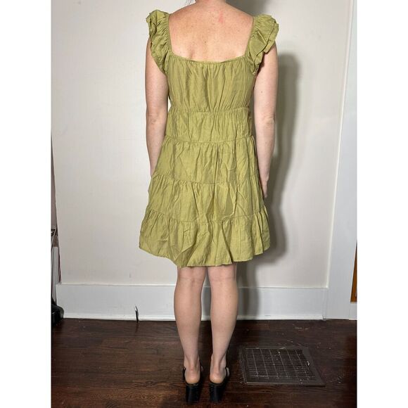 Blu Pepper Green Bohemian Mini Dress Size Large - Picture 2 of 4